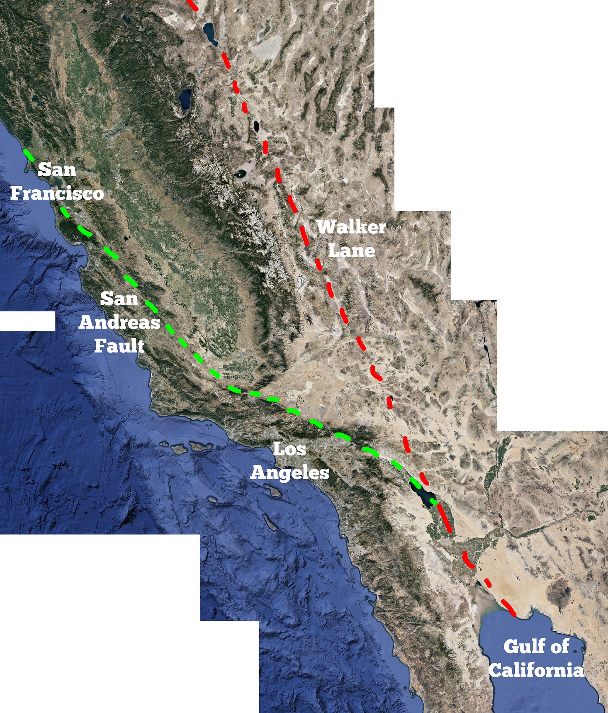 Map Of San Andreas Fault Line Walker Lane Redux - Bldgblog